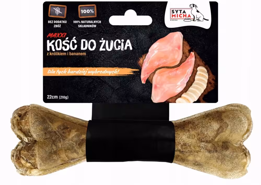 syta micha. kość do żucia dla wybrednych psów 22 cm maxxi