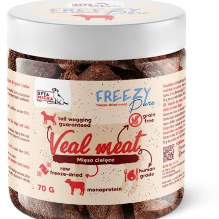 syta micha 100% liofilizowane mięso cielęce dla psa 70g freezy cielęcina