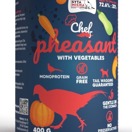 syta micha chef. mokra karma dla psa bażant z warzywami 400g