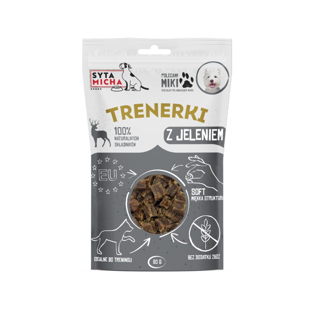 syta micha trenerki z jeleniem dla psa 80g