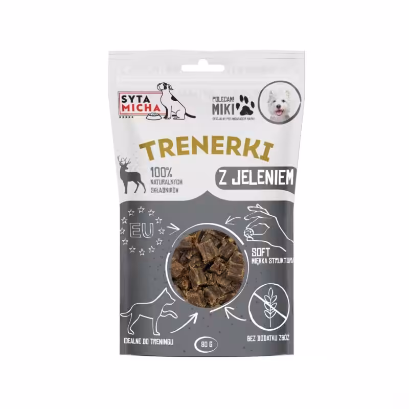 syta micha trenerki z jeleniem dla psa 80g