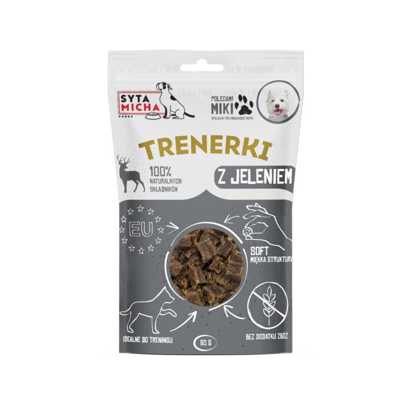 syta micha trenerki z jeleniem dla psa 80g