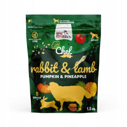 syta micha chef. sucha karma dla psa królik i jagnięcina, dynia i ananas 1.5kg