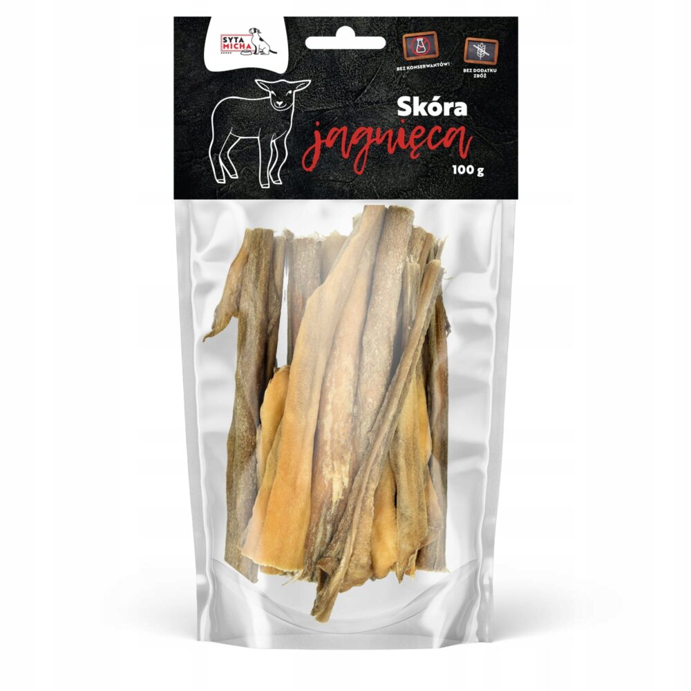 syta micha suszona gryzak skóra jagnięca przysmaki psa 100 gr.