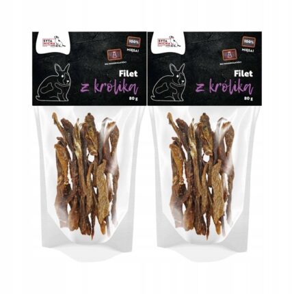 syta micha. suszone filety z królika dla psa 80g