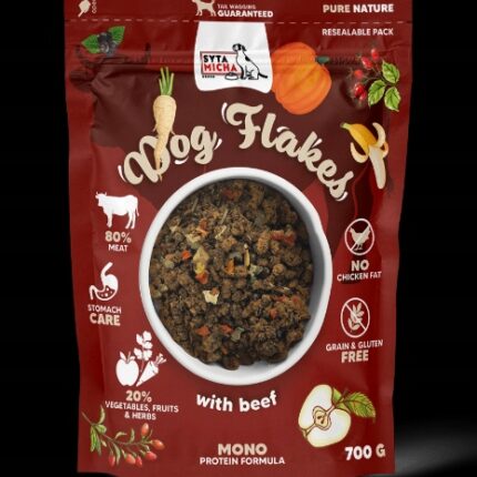 syta micha. dog flakes suszona karma dla psa wołowina 700g