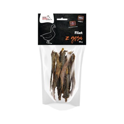 syta micha. suszone filety z gęsi dla psa 80g