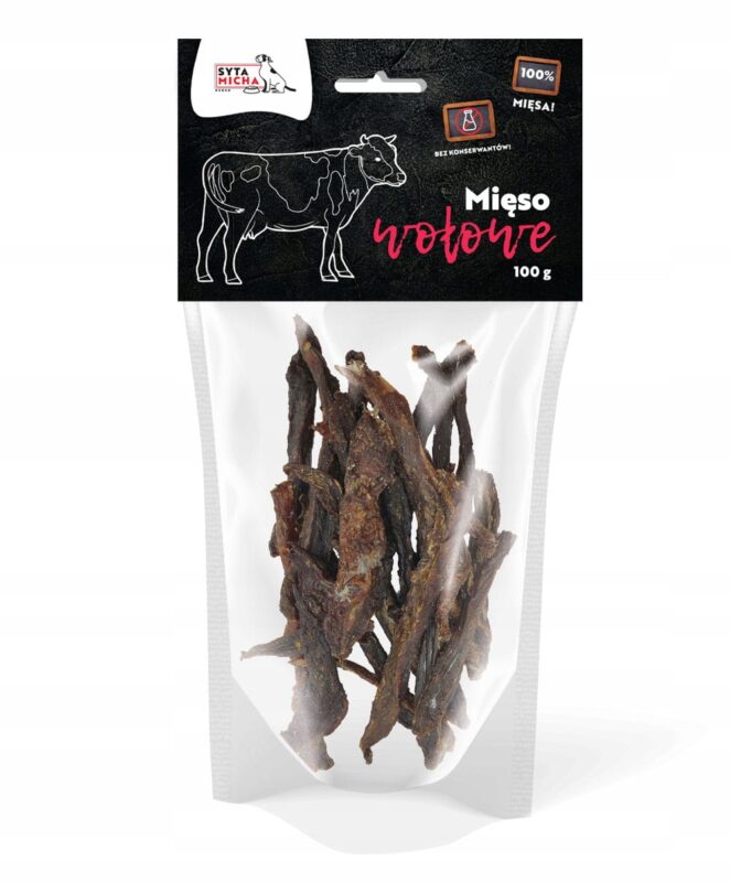 syta micha. suszone mięso wołowe dla psa 100g