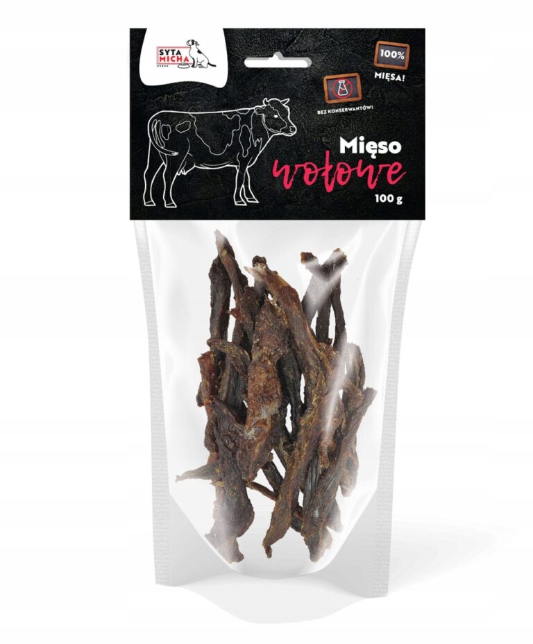 syta micha. suszone mięso wołowe dla psa 100g