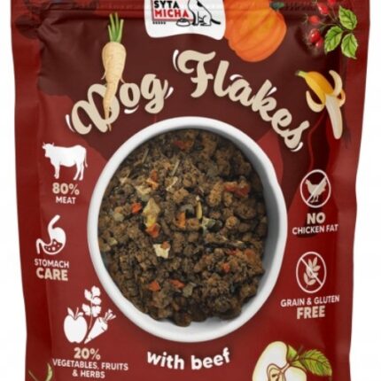 syta micha. dog flakes suszona karma dla psa wołowina 700g