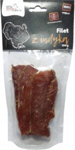 syta micha. suszone filety z indyka dla psa 100g