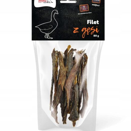 syta micha. suszone filety z gęsi dla psa 80g