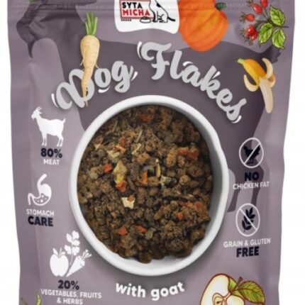 syta micha. dog flakes suszona karma dla psa koza 700g