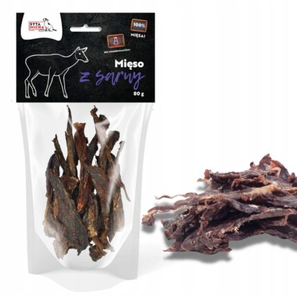 syta micha. suszone mięso z sarny dla psa 80g