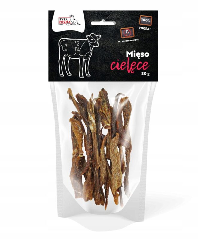 syta micha. suszone mięso cielęce dla psa 80g
