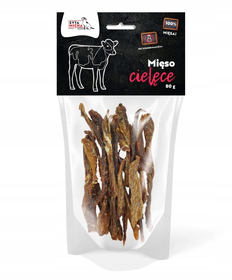 syta micha. suszone mięso cielęce dla psa 80g