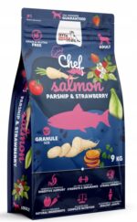 syta micha. sucha karma dla psa Łosoś, pasternak i truskawka 9kg