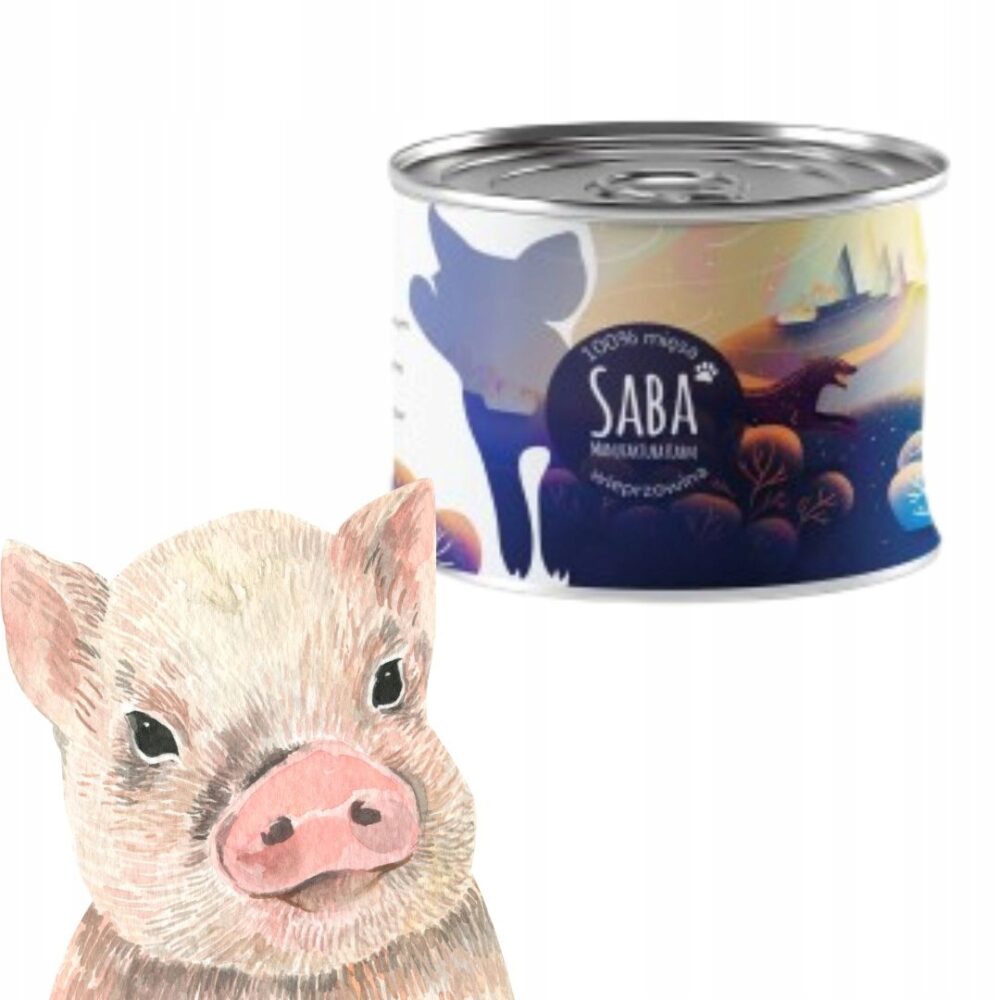 saba. karma mokra monoproteinowa wieprzowina 100% mięsa 850 g