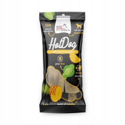 syta micha. hot dog do żucia dla psa - wołowina z ananasem 2 szt.