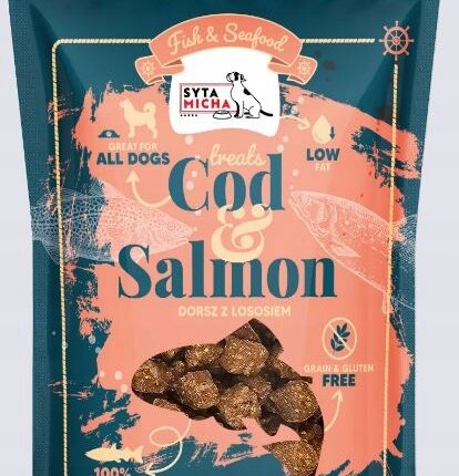 syta micha. fish & seafood przysmaki z łososiem dla psa 80g