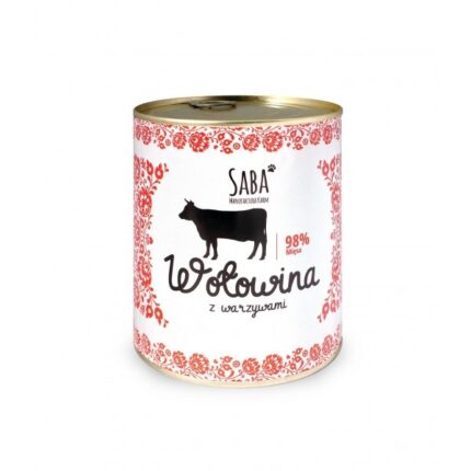 saba. karma mokra wołowina 98% mięsa 850 g