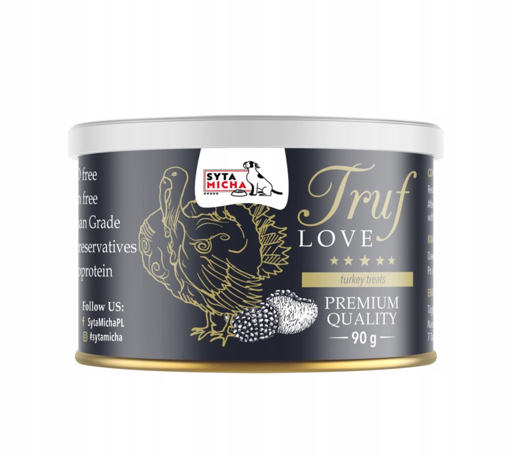 syta micha. truflove z indykiem i truflami 90g - miękkie, przysmaki dla psa