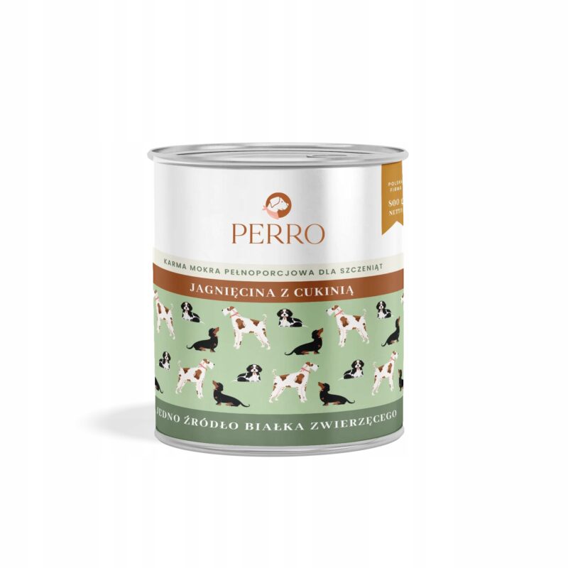 perro. karma mokra junior jagnięcina z cukinią monobiałkowa 800g