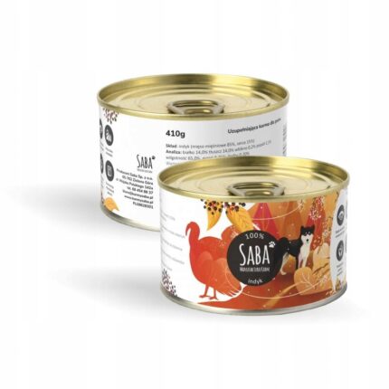 saba. karma mokra monoproteinowa indyk 100% mięsa 410 g