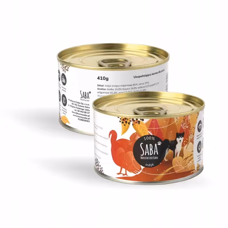 saba. karma mokra monoproteinowa indyk 100% mięsa 410 g