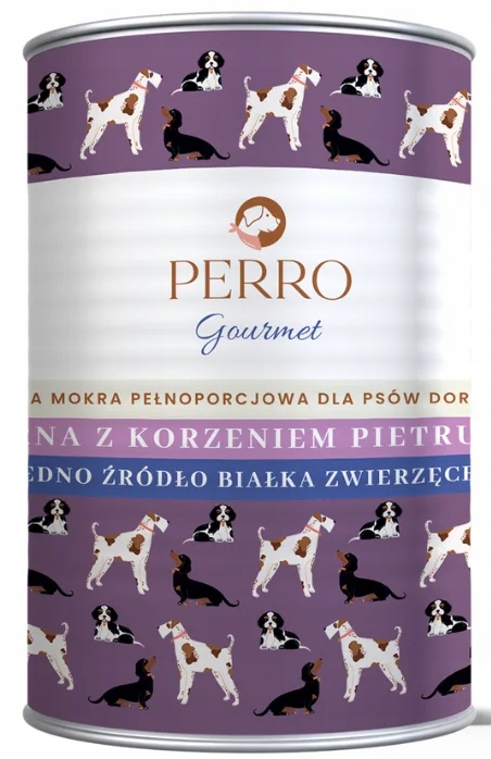 perro. mokra karma dla psa gourmet sarna korzeń pietruszki 400g