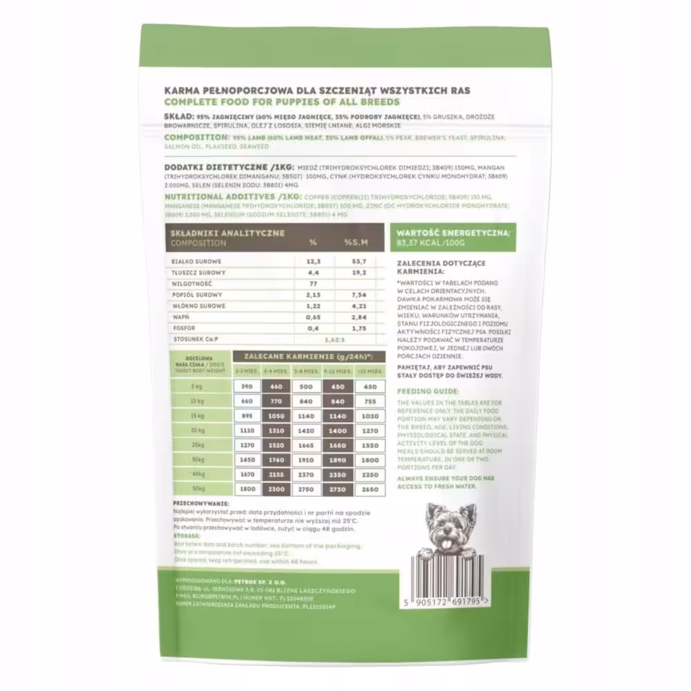 farma. saszetka premium dla szczeniąt jagnięcina puppy 500g