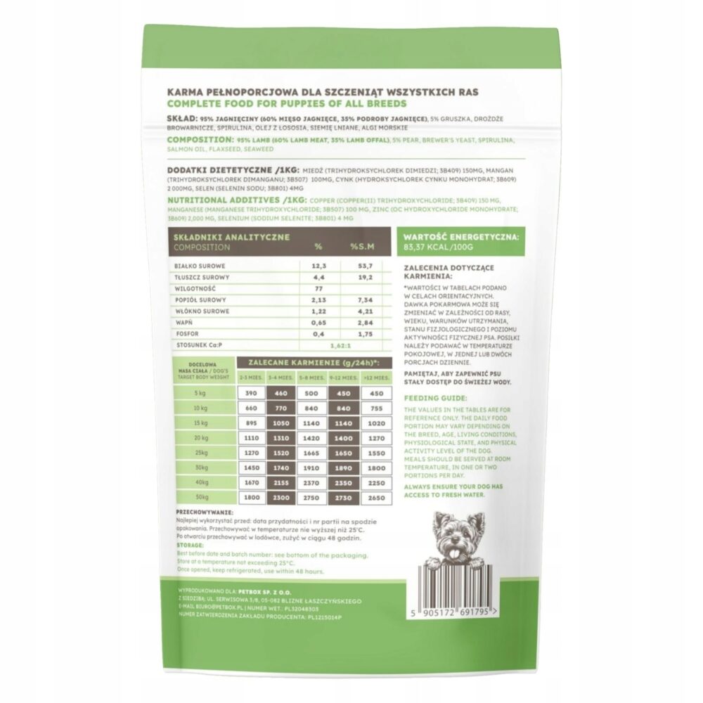 farma. saszetka premium dla szczeniąt jagnięcina puppy 500g