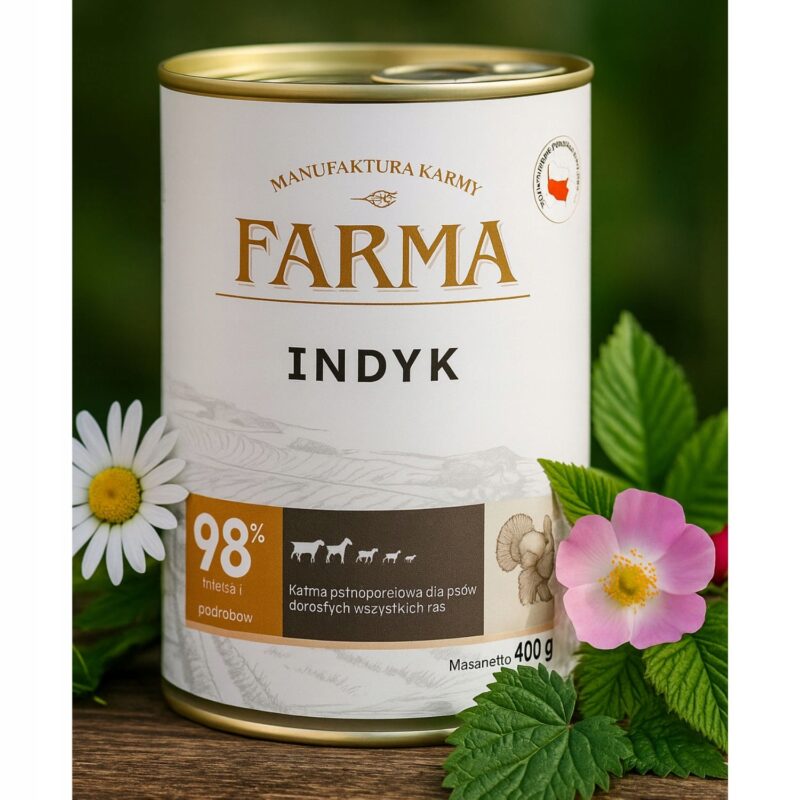 farma. karma mokra dla psa  select indyk 400g