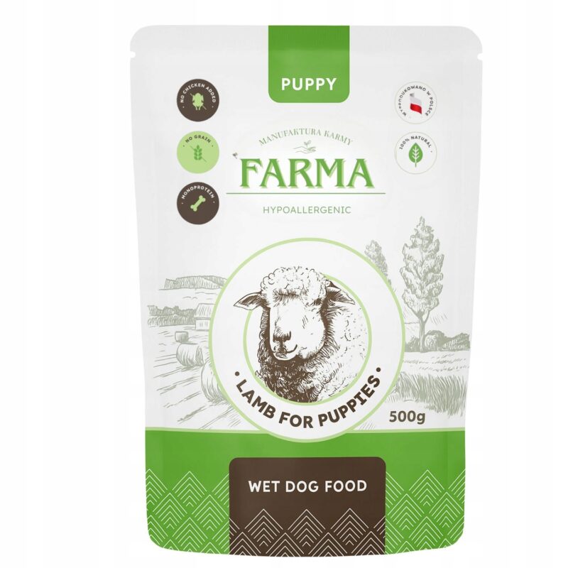 farma. saszetka premium dla szczeniąt jagnięcina puppy 500g