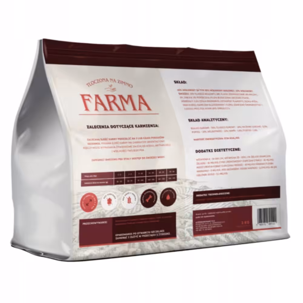 farma sucha karma z wołowiną hipoalergiczna tłoczona na zimno 2kg