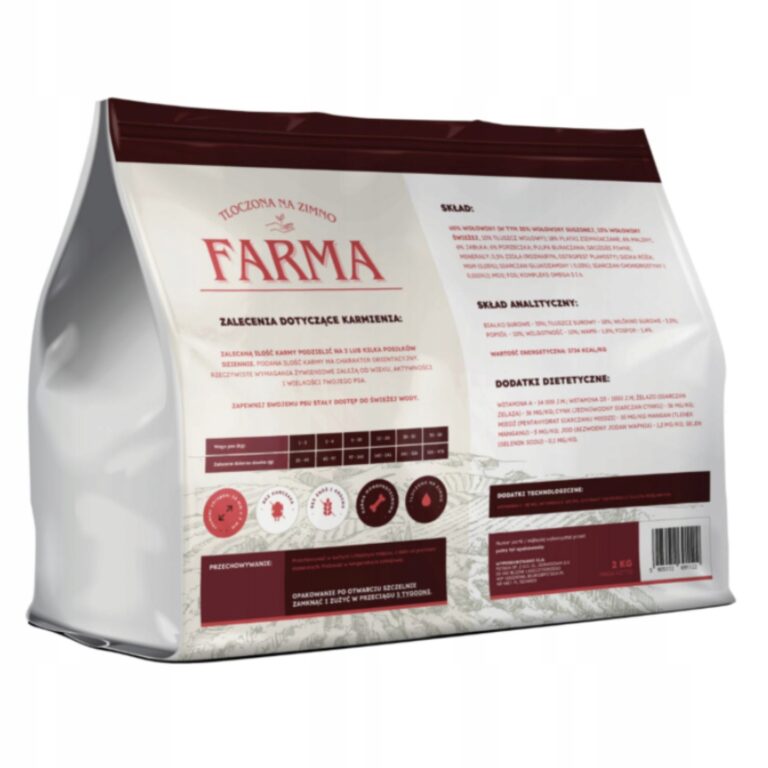 farma sucha karma z wołowiną hipoalergiczna tłoczona na zimno 2kg