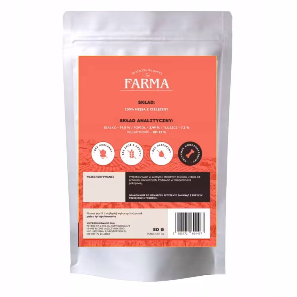 farma suszone paski z cielęciny 80g