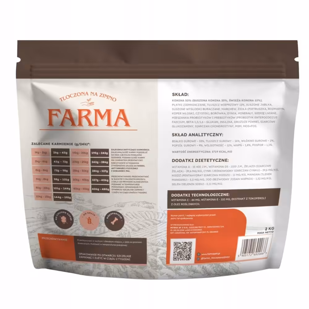 farma - konina hipoalergiczna tłoczona na zimno 2kg