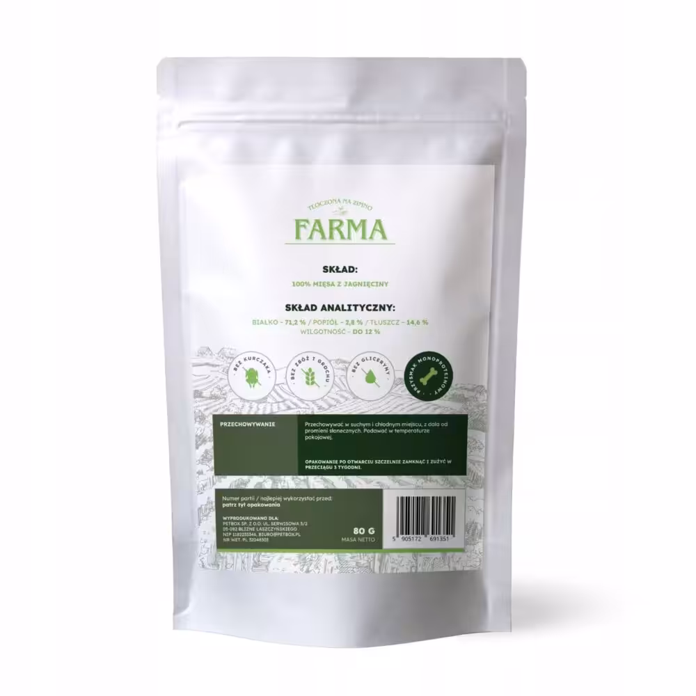 farma trenerki z jagnięciny 100% mięso mięsniowe