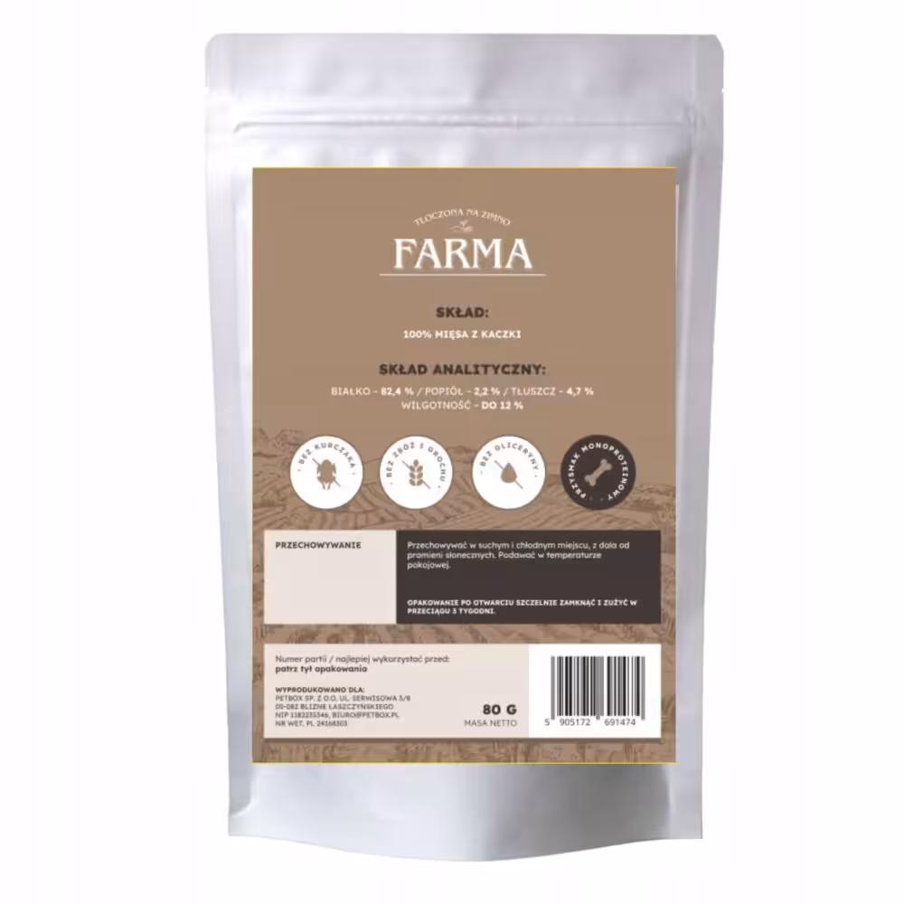 farma suszone paski z kaczki 80g