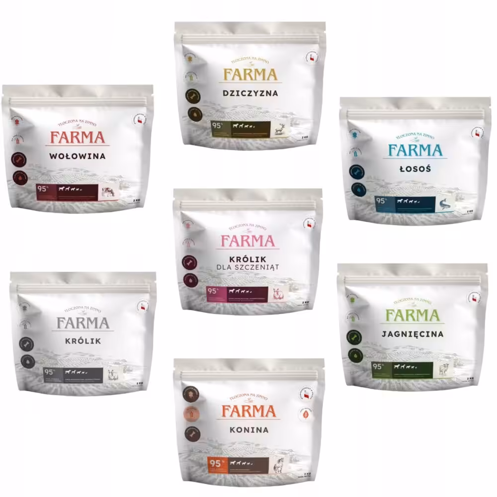 farma z kaczki - hipoalergiczna karma tłoczona na zimno dla psów 2kg