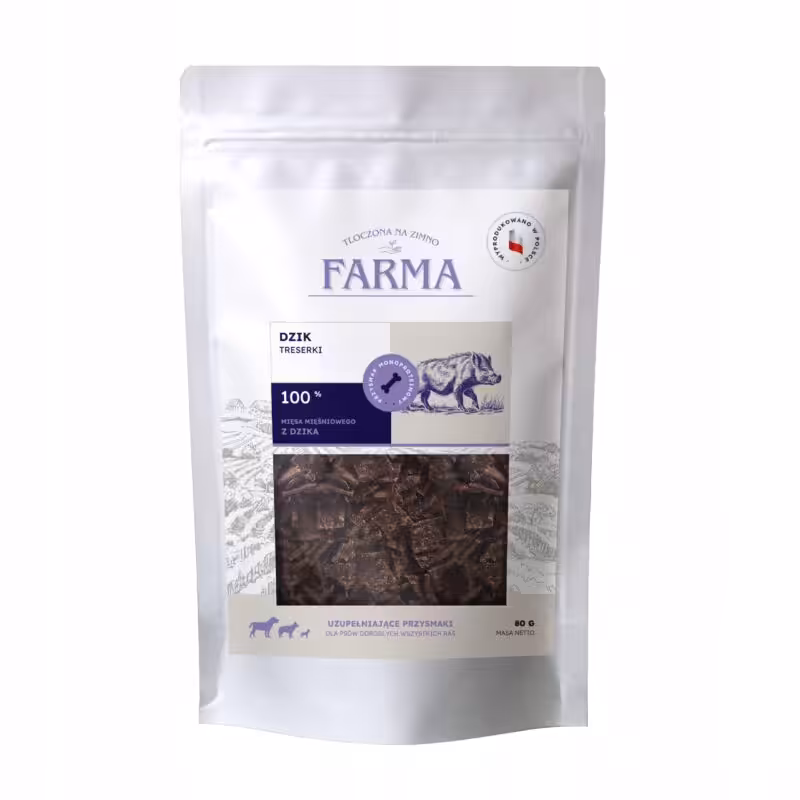 farma trenerki z dzika 80g mięso mięśniowe 100%