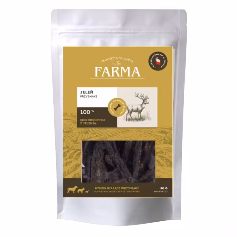 farma suszone paski z jelenia 80g