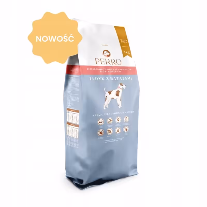 perro bezzbożowa karma sucha dla psa indyk z batatami 3kg
