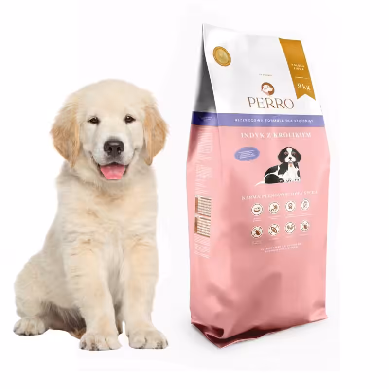 perro junior indyk z królikiem dla szczeniąt 9 kg karma sucha