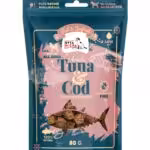 syta micha fish & seafood przysmaki dorsz z tuńczykiem dla psa 80g
