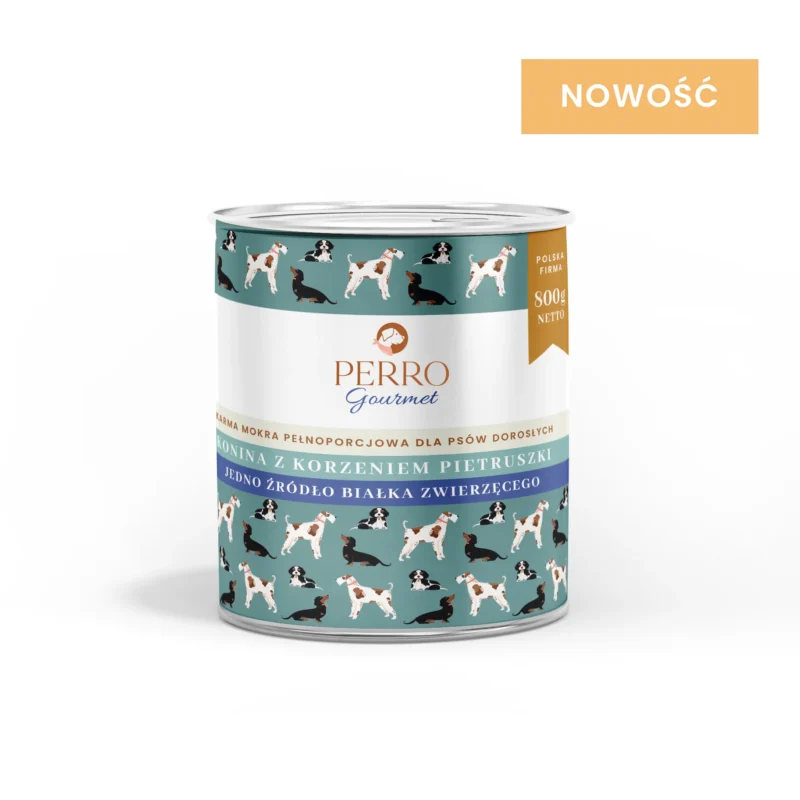 perro. karma mokra dla psa gourmet konina z korzeniem pietruszki 800g
